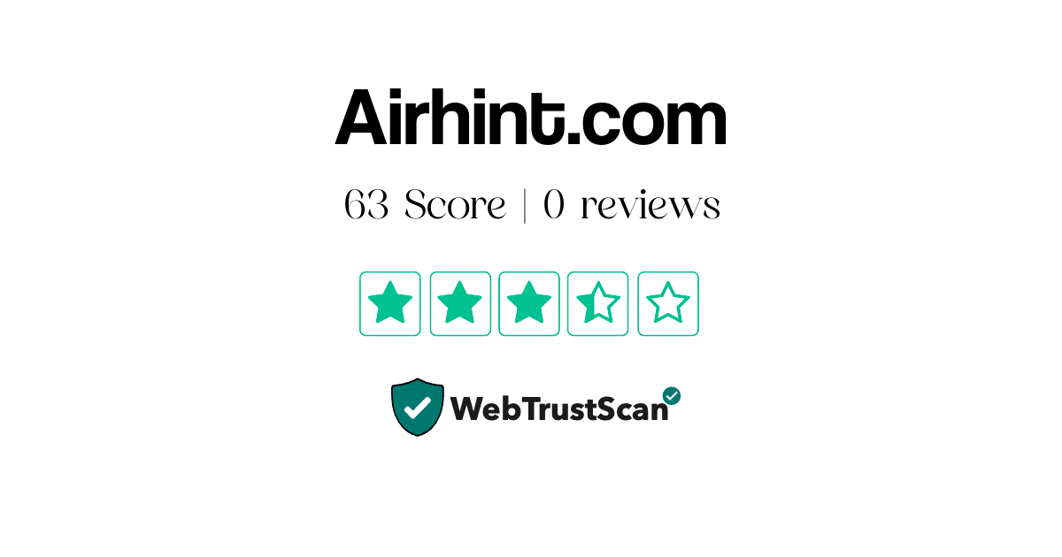 Airhint.com Review Legit or Scam: Secure Website | Score: 63
